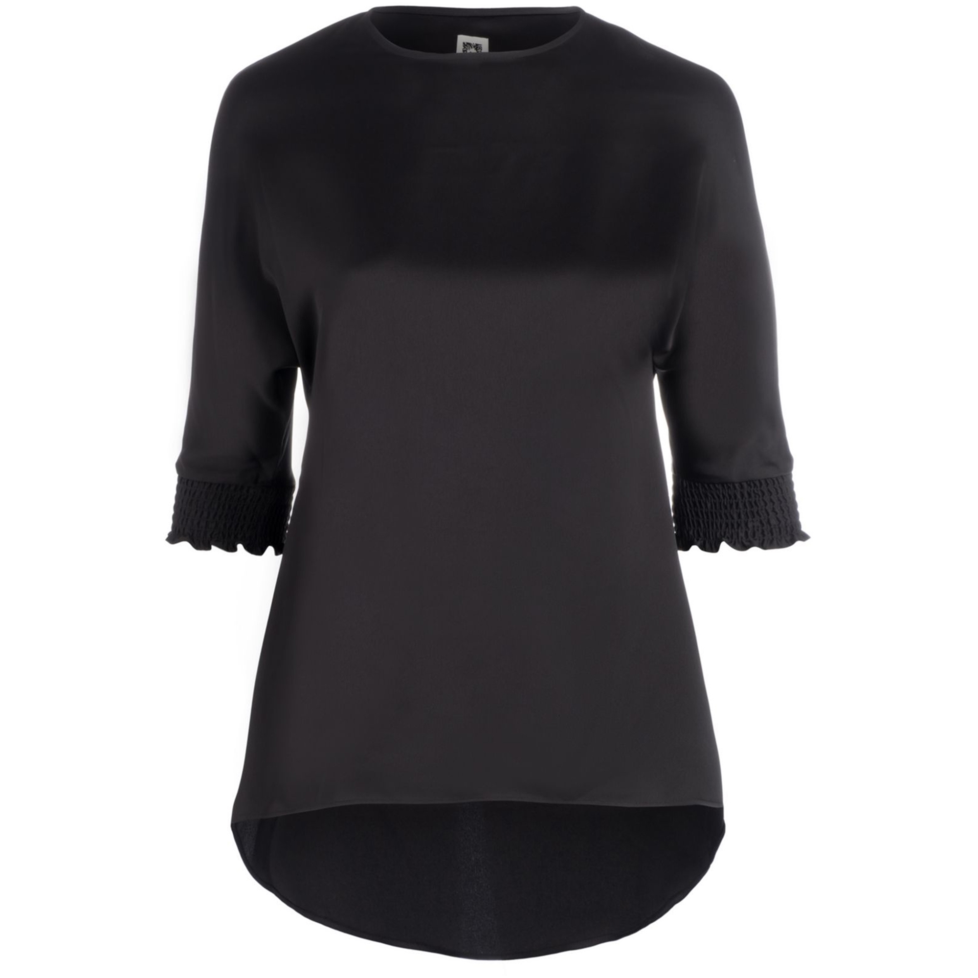 Anne Klein Womens Satin Tunic Blouse, Black, XX-Small